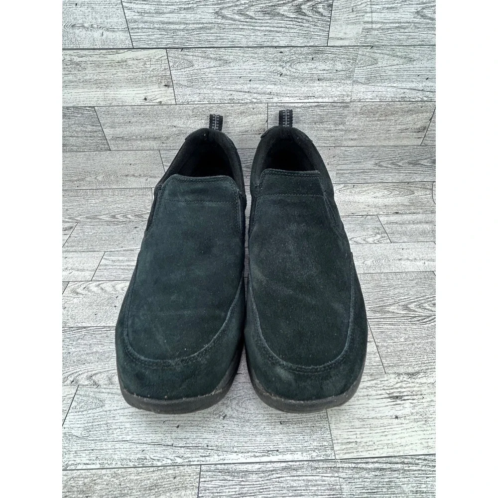LL Bean Mens Comfort Mocs‎ Black Suede Slip On Shoes 254540 Size 10 Medium